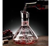 Iceberg Decanter per vino rosso con aeratore, 1500 ml, aeratore per vino rosso in vetro trasparente con coperchio versatore in acciaio inossidabile, filtro, regalo di per uomini (set 1)