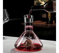 Iceberg Decanter per vino rosso con aeratore, 1500 ml, aeratore per vino rosso in vetro trasparente con coperchio versatore in acciaio inossidabile, filtro, regali di per uomini (set da 2)