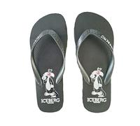Iceberg Infradito Uomo Slipper Vertical Logo- flip flops Nero (Nero, Sistema Taglie Calzature EU, Adulto, Uomo, Numero, Media, 44)