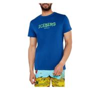 Iceberg - T-Shirt Verticale Blu Regular Fit - - Tops - Uomo - Blu - L