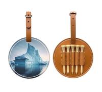 icebergs - Borsa portaoggetti per tee da golf, con stampa marrone, design portatile, facile da organizzare