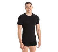 icebreaker Anatomica Maglietta Sport a Maniche Corte Uomo - Intimo Termico in Lana Merino per Escursioni, Sport, Corsa, Fitness - Nero, S