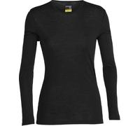 Icebreaker - Base layer in lana merino, 175g - Wmns 175 Everyday LS Crewe Black per Donne - Taglia L - Nero