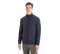 Icebreaker Central Classic Long Sleeve Zip Uomo - Top Midlayer in Lana Merino, Felpa con Zip, Top da Running - Midnight Navy, M