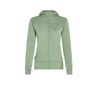 ICEBREAKER Giacca in pile da donna Real Fleece 300 Merino con cappuccio verde chiaro | XS