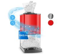 Icebreaker Ice Crusher 15kg/h 3,5 litri Contenitore Ghiaccio Acciaio Rosso