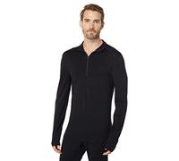 Icebreaker ICEKQ 260 Tech LS - Maglia intima da uomo, con mezza zip, colore nero, taglia L