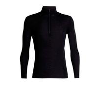 Icebreaker Maglietta a Manica Lunga con Mezza Zip da Uomo - 100% Lana Merino per Sport Invernali, Corsa, Fitness - Nero, M