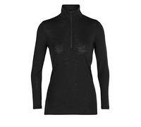 Icebreaker Maglietta a Maniche Lunghe con Mezza Zip da Donna - 100% Lana Merino - 175 Tessuto Ultraleggero - Nero, XS