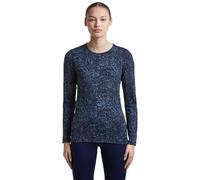 Icebreaker - Women's Merino 200 Oasis L/S Crewe Moss Bloom Aop - Intimo lana merinos S blu