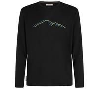Maglietta funzionale da uomo Icebreaker Men Merino 150 Tech Lite LS Tee Rainer Ridge Taglia: M / Colore: nero