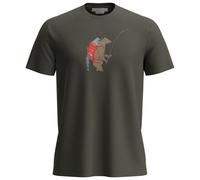 Maglietta funzionale da uomo Icebreaker Merino 150 Tech Lite SS Tee Bear Catch Taglia: M / Colore: verde scuro