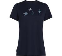 Icebreaker Merino 150 Tech Lite Bird Transit Short Sleeve T-shirt Blu S Donna