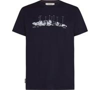 Maglietta da uomo Icebreaker Men Merino 150 Tech Lite SS Tee The Peaks Taglia: L / Colore: blu scuro