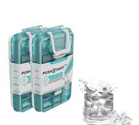 ICEBREAKER Nordic Push & Twist - 2 stampi per cubetti di ghiaccio con coperchio (18 x 2 cubetti di ghiaccio), vassoi per cubetti di ghiaccio per congelatore con coperchio, stampi per ghiaccio senza
