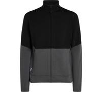 Icebreaker - Pile caldo e tecnico - M Merino 400 RealFleece Descender LS Zip Black/Obsidian/Cb per Uomo in Cotone - Taglia M - Nero