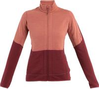 Icebreaker - Pile in lana merino - W Merino 400 RealFleece Descender LS Z Cedar Wood/Port/Cb per Donne - Taglia S - Bordeaux