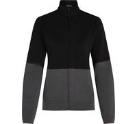 Icebreaker - Pile tecnico e caldo - W Merino 400 RealFleece Descender LS Zip Black/Obsidian/Cb per Donne in Cotone - Taglia M - Nero