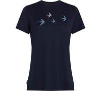Icebreaker Merino 150 Tech Lite Bird Transit Short Sleeve T-shirt Blu L Donna