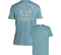 Icebreaker Merino 150 Tech Lite Peaceful Pass Short Sleeve T-shirt Blu M Uomo