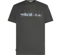 Icebreaker - T-shirt da trekking in lana merino a maniche corte - M Merino 150 Tech Lite SS Tee The Peaks Obsidian per Uomo - Taglia S - Grigio