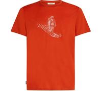 Icebreaker - T-shirt in lana - M Merino 150 Tech Lite SS Tee Skiing Yeti Agate per Uomo - Taglia S - rosso