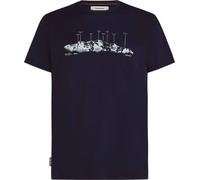 Maglietta da uomo Icebreaker Men Merino 150 Tech Lite SS Tee The Peaks Taglia: L / Colore: blu scuro
