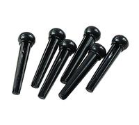 ICECHEN 1 set di piedini per chitarra acustica 1 pezzo di per chitarra x 1 x chitarra dado x 6 x pinze per chitarra (nero)