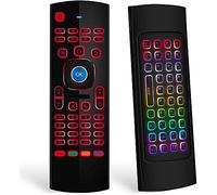 ICECHEN Mouse per TV Box, mini tastiera wireless telecomando mouse con retroilluminazione RGB MX3 Pro IR Learning