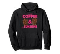 Iced Coffee And Sunshine all Day Every Day Summer Funny Meme Felpa con Cappuccio