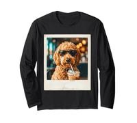 Iced Coffee Doodle Pup Morning Cafe Brew Beverage Boba Tea Maglia a Manica