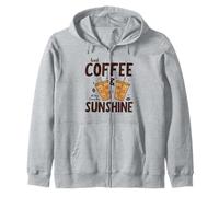 Iced Coffee & Sunshine Every Day all Day Funny Summer Felpa con Cappuccio