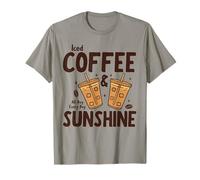 Iced Coffee & Sunshine Every Day all Day Funny Summer Maglietta