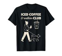 Iced Coffee & Walkies Club X caffè Freddo caffè Cane Gassi Maglietta