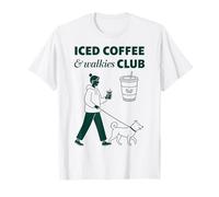 ICED COFFEE & WALKIES CLUB X Caffè freddo Caffè Cane Gassi Maglietta