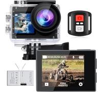 icefox Action Cam, 20MP Action Cam 4K con Touch Screen, Stabilizzatore EIS, impermeabile fino a 40m sotto l'acqua, con Microfono, grigio