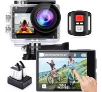 icefox Action Cam 4K Fotocamera subacquea impermeabile 30 m Ultra HD 20 MP 11 0 gradi Ultra Grandangolo WiFi Stabilizzazione del ghiaccio con doppia batteria 1350 mAh Grigio