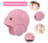 Icegrey 3 Pezzi Bambini Inverno Beanie Cappello Sciarpa Guanti Set, con le Cuffie, Kids Soffice Caldo Scaldacollo Guanto per 4-10 Anni Ragazzi Ragazze, Grigio 2