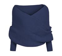 Icegrey Donna Inverno Caldo lavorata a Maglia Sciarpa dell'involucro Maniche Lunghe Crochet Spesso Scialle del Capo con il Manicotto, Blu marino