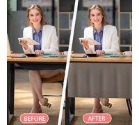 Icegrey Pannello per la Privacy sotto la scrivania con Rete per la Gestione dei Cavi, Pannello per scrivania Autoadesivo, Tenda per scrivania, per Ufficio e casa, Khaki Scuro 2, 170x38cm