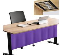 Icegrey Pannello per la Privacy sotto la scrivania con Rete per la Gestione dei Cavi, Pannello per scrivania Autoadesivo, Tenda per scrivania, per Ufficio e casa, Violetta, 76x38cm