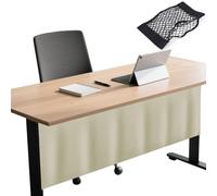 Icegrey Pannello per la Privacy sotto la scrivania con Rete per la Gestione dei Cavi, Pannello per scrivania Autoadesivo, Tenda per scrivania, per Ufficio e casa, Beige, 70x38cm