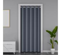 Icegrey Tende Oscuranti per Porta con Occhielli, Tenda Divisoria per Stanza Tende per Interni Tenda Porta Isolamento Termico, Grigio scuro