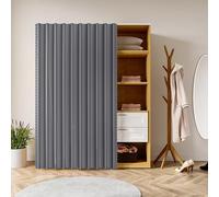 Icegrey Tende per Armadietti Cucina Corta Autoadesiva, Tenda per Scaffale Cucina Antipolvere e Privacy, per Tendina Sottolavello, Mobile Lavatrice, Armadio, Grigio, 90x200cm