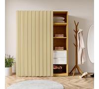 Icegrey Tende per Armadietti Cucina Corta Autoadesiva, Tenda per Scaffale Cucina Antipolvere e Privacy, per Tendina Sottolavello, Mobile Lavatrice, Armadio, Khaki, 90x150cm