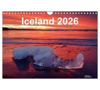 Iceland 2026 (Wall Calendar 2026 DIN A4 landscape), CALVENDO 12 Month Wall Calendar: Landscape, nature, waterfalls, polar light and mountains in Iceland in northern Europe