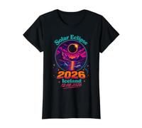 Iceland Solar Eclipse 2026 August 12th Event Maglietta con Stampa Grafica Economica, Donna, Nero, L