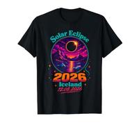 Iceland Solar Eclipse 2026 August 12th Event Maglietta con Stampa Grafica Economica, Uomo, Nero, XL