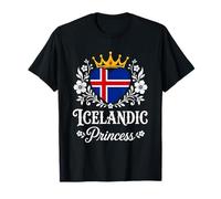 Icelandic Princess Iceland Flag Proud Icelandic Girl Maglietta