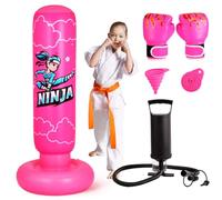 Icelus Sacco da boxe per bambini, set da boxe con guantoni da boxe, 168 cm, grande, gonfiabile, regalo per ragazzi e ragazze dai 5 ai 12 anni, per praticare karate e taekwondo